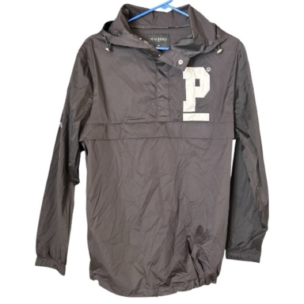 PEACEBIRD Hooded Windbreaker Jacket Half-zip Men’s Size M Black Lightweight